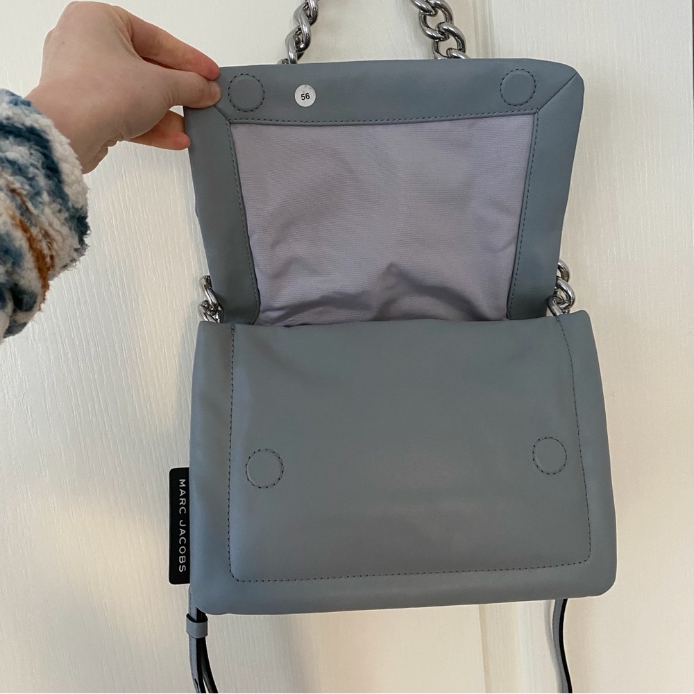 Marc Jacobs Blue Gray Quilted Crossbody Bag with Chain - Picture 10 of 11